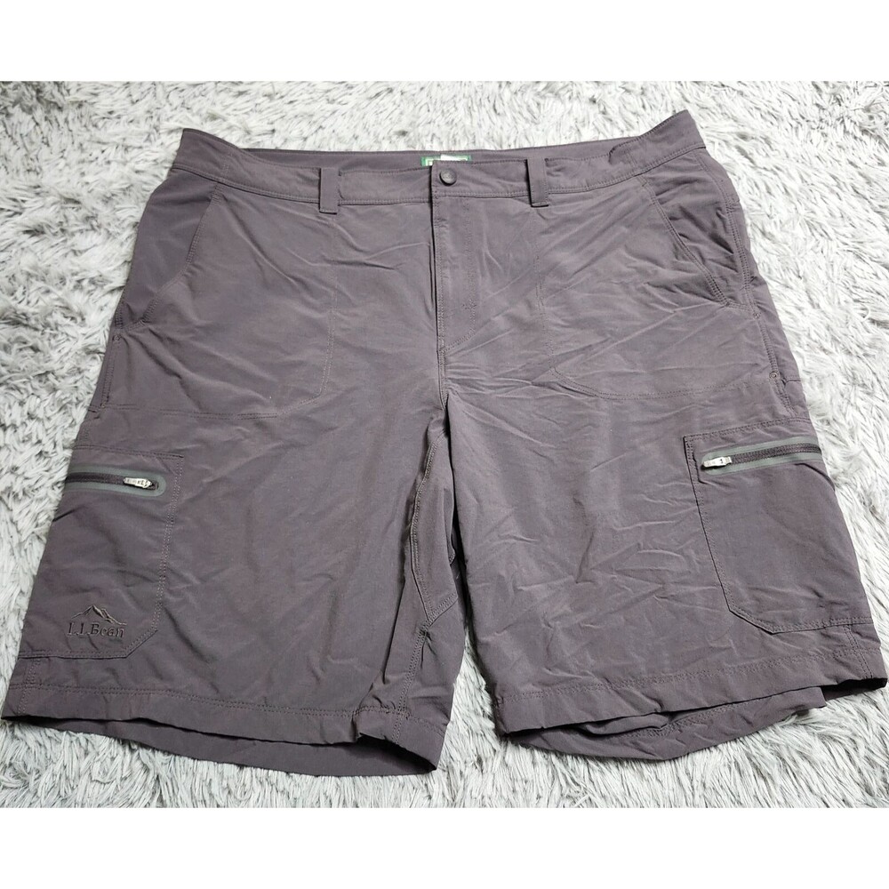 LL Bean Cresta Shorts Mens 40W 40x10 Gray Hiking Outdoors Nylon Cargo Stretch‎